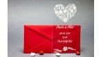 Originální svatební oznámení z plexi - Květinové srdce