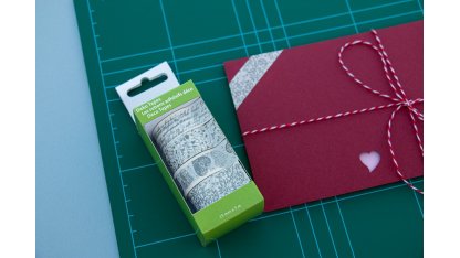 Ozdobné lepicí pásky - 4 srdcové papírové washi pásky 2