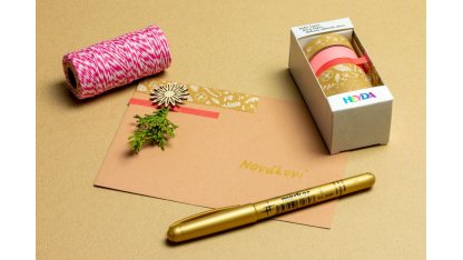 Ozdobné lepicí pásky - 5 papírových washi pásek s motivem lístků, růžové