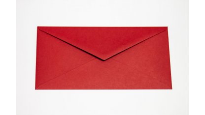 Silné obálky DL na svatební oznámení - tmavě červené