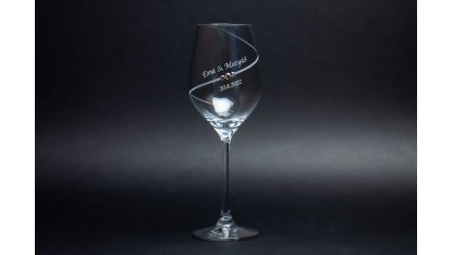 Skleničky na víno s krystaly Swarovski s gravírováním - spirála - 2 ks 2