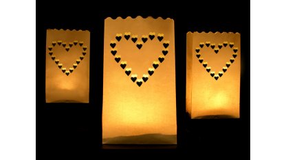 Srdcová lucerna na svíčku - stolní 2
