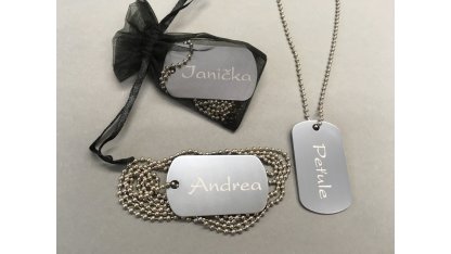 Stříbrná jmenovka Dog Tag - 1 ks