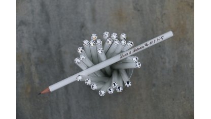 Svatební tužky se jmény s čirým krystalem Swarovski
