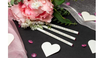Svatební tužky se jmény s růžovým krystalem Swarovski 2