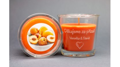 Vonné svíčky se jmény - broskev a pomeranč