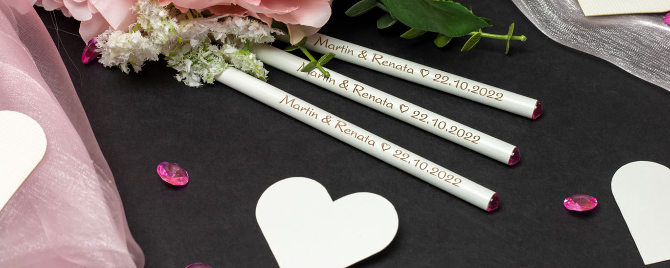 Svatební tužky pro hosty s krystaly Swarovski