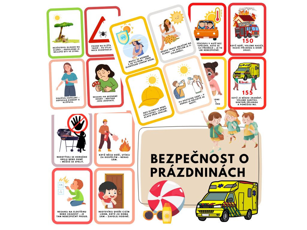 Bezpečně o prázdninách - 36 Demonstračních kartiček