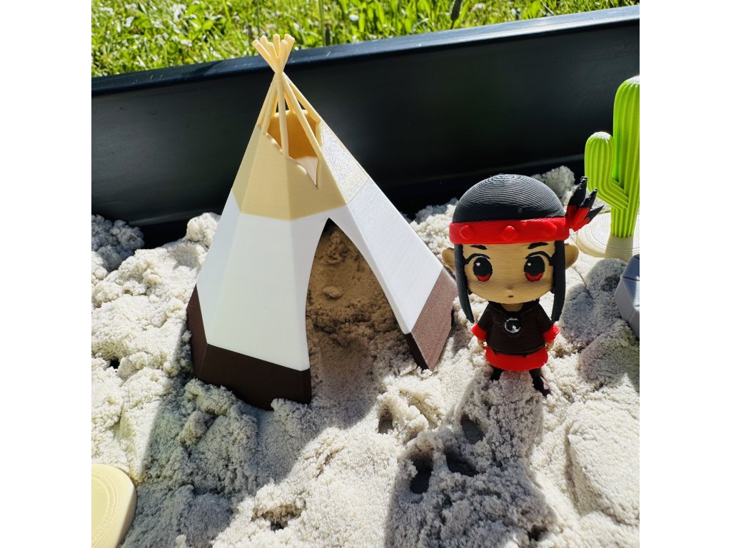 Teepee – rekvizita do malých světů (výška 12 cm)