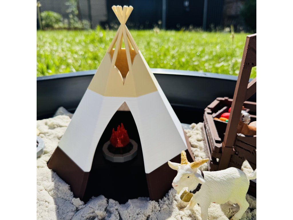 Velké teepee s odnímatelnou střechou