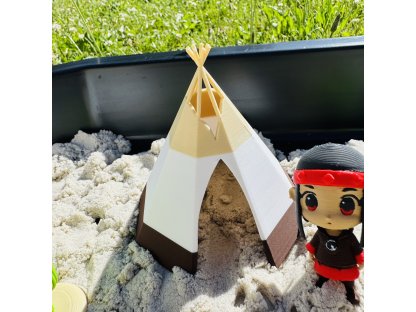 Teepee – rekvizita do malých světů (výška 12 cm) 2