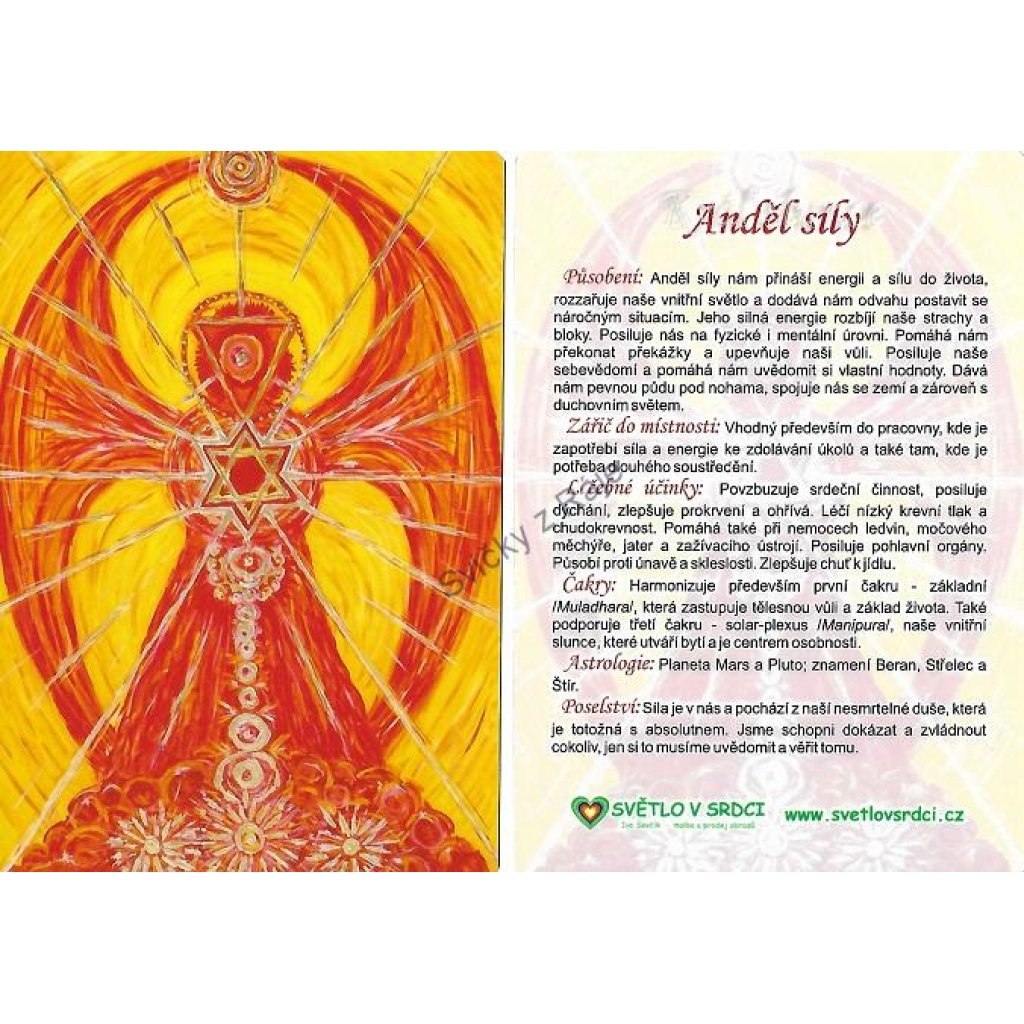 Anděl síly - harmonizační obrázek