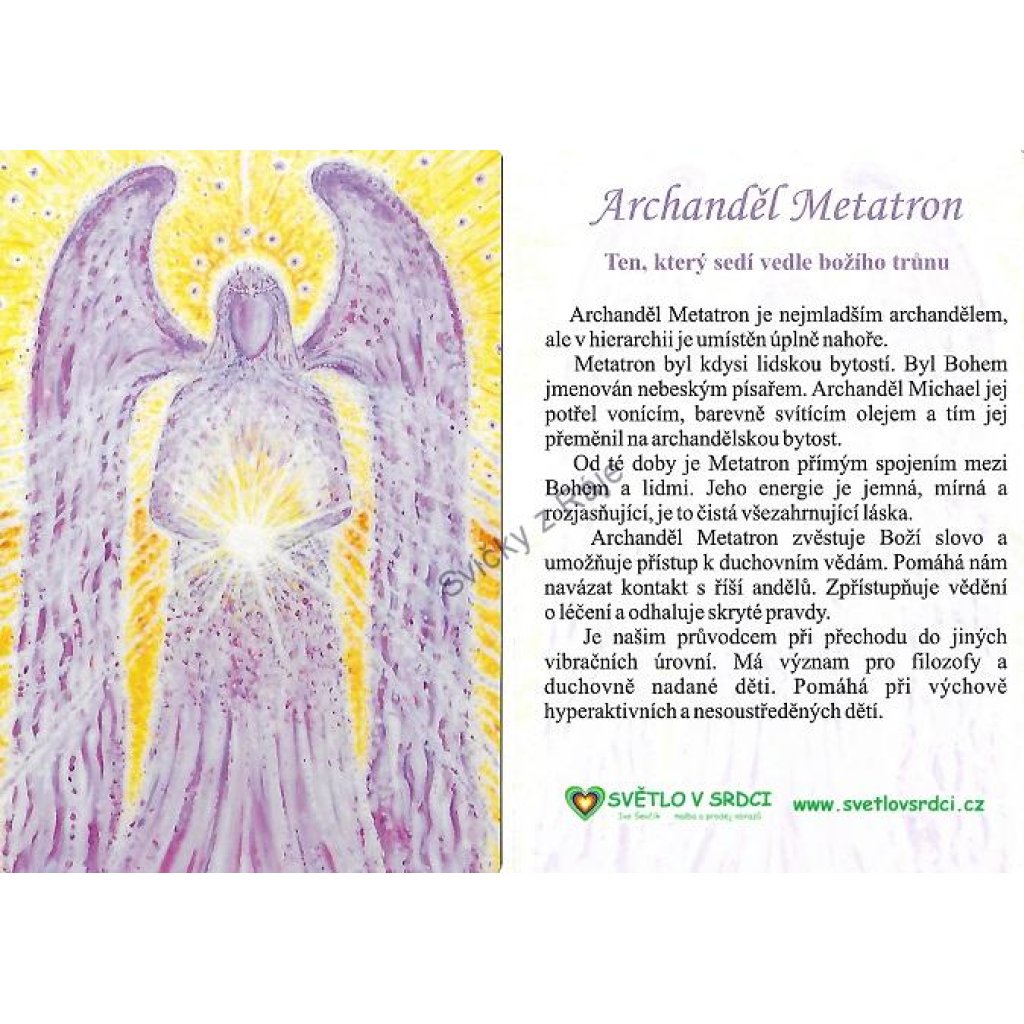 Archanděl Metatron - harmonizační obrázek