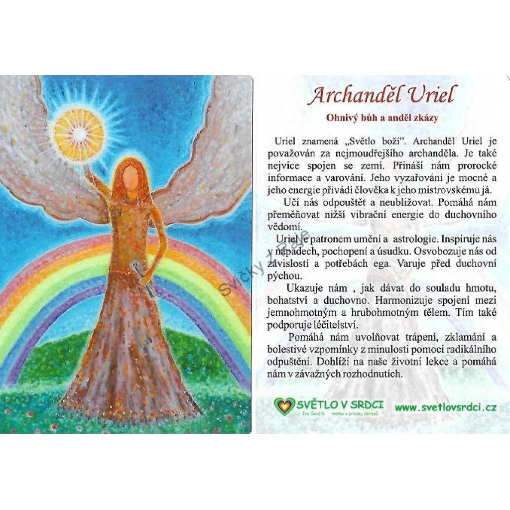 Archanděl Uriel - harmonizační obrázek