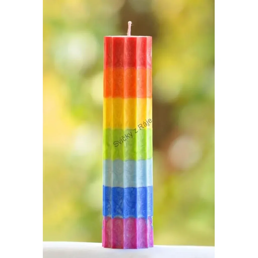 Čakrová svíčka sedmibarevná