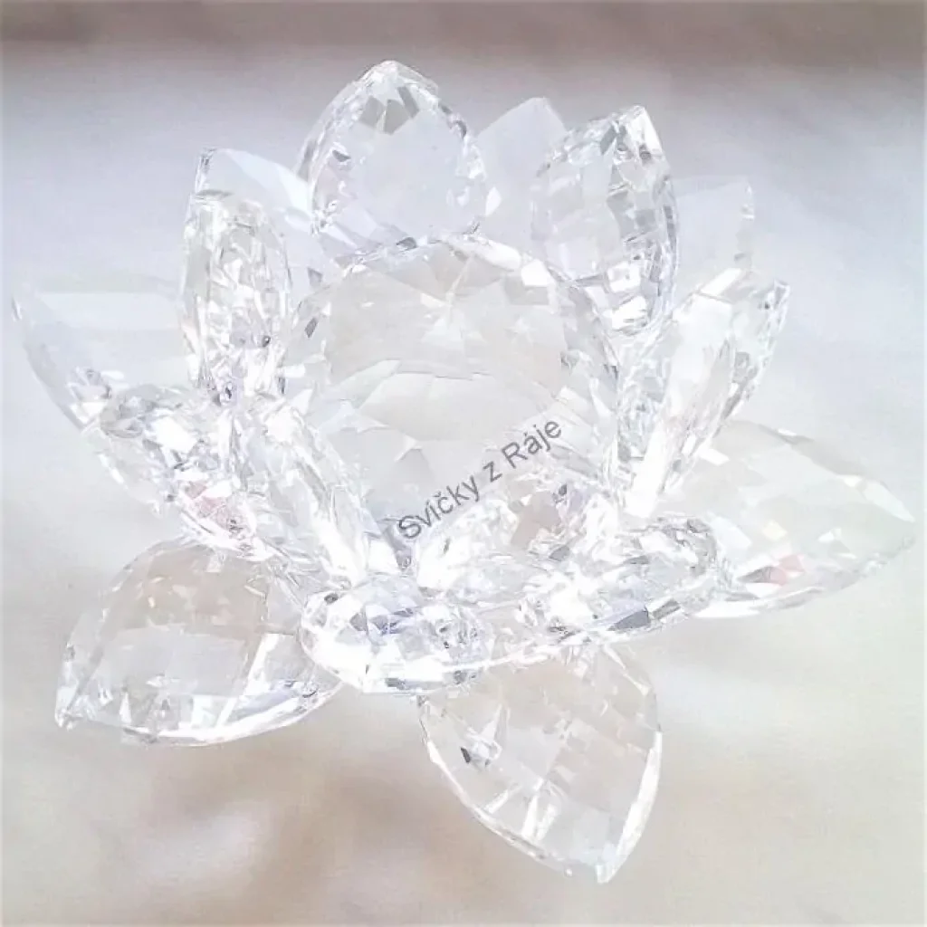 Křišťálový květ lotos 11 cm