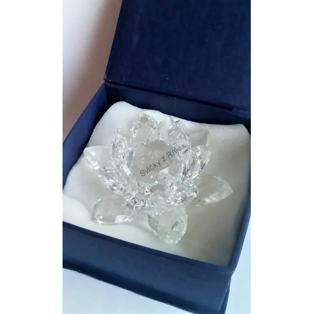 Křišťálový květ lotos 11 cm