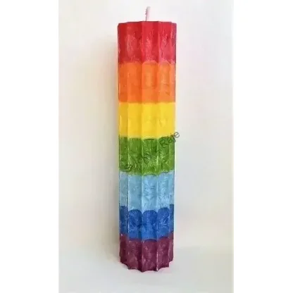 Čakrová svíčka sedmibarevná