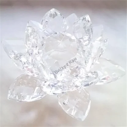 Křišťálový květ lotos 11 cm