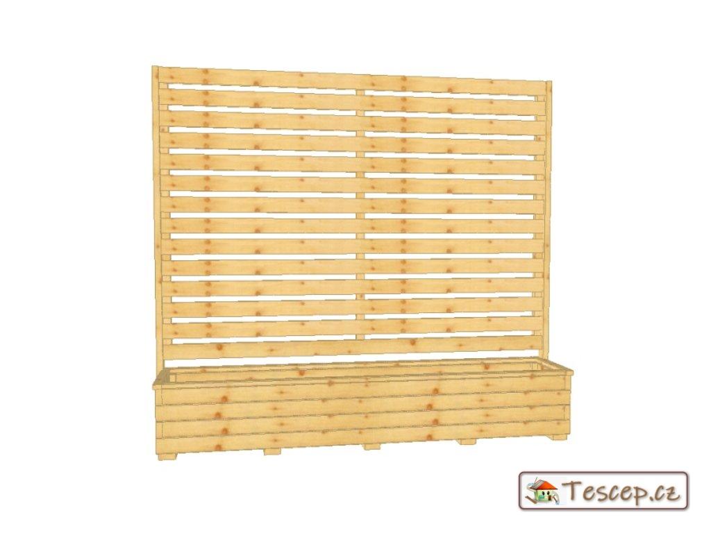 Dřevěný truhlík Áčko XL 40/200 se zástěnou Lamel 3