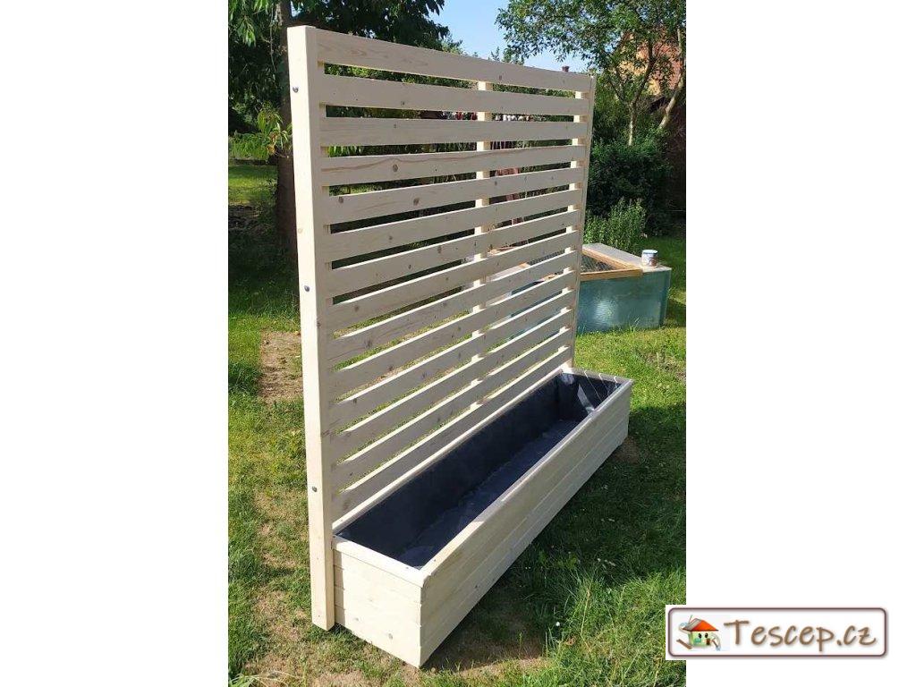 Dřevěný truhlík Áčko XL 40/200 se zástěnou Lamel 3