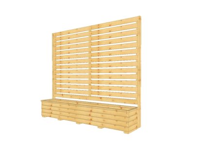 Dřevěný truhlík Áčko XL 40/200 se zástěnou Lamel 3