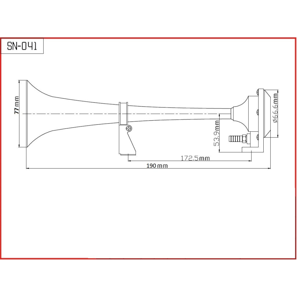 1-tónová fanfára 180mm, 12V s kompresorem