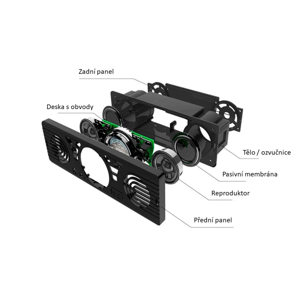 1DIN autorádio BLUETOOTH/USB/SD/AUX, s vestavěnými reproduktory