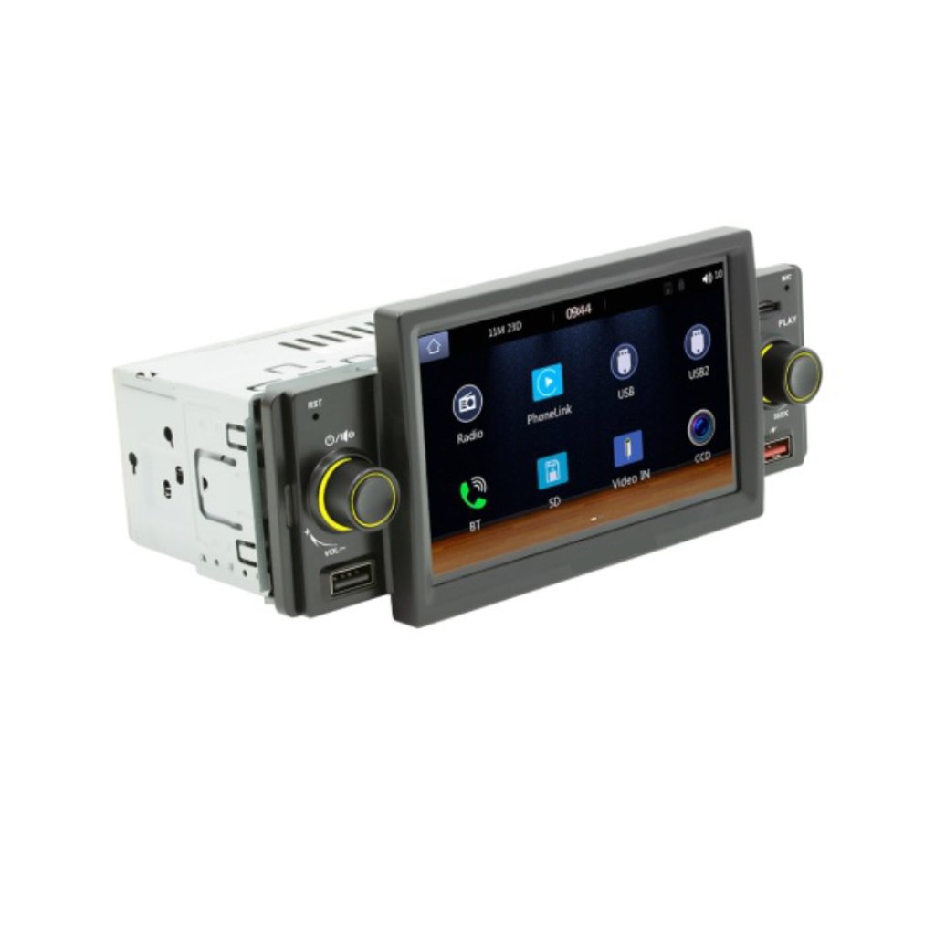 1DIN autorádio s 5" LCD/3x USB/SD/Blutooth/CarPlay/AndroidAuto