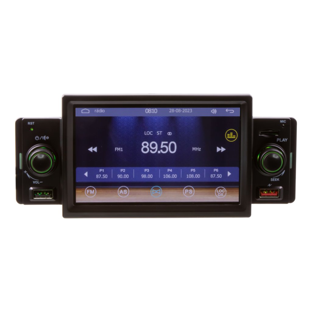 1DIN autorádio s 5" LCD/3x USB/SD/Blutooth/CarPlay/AndroidAuto