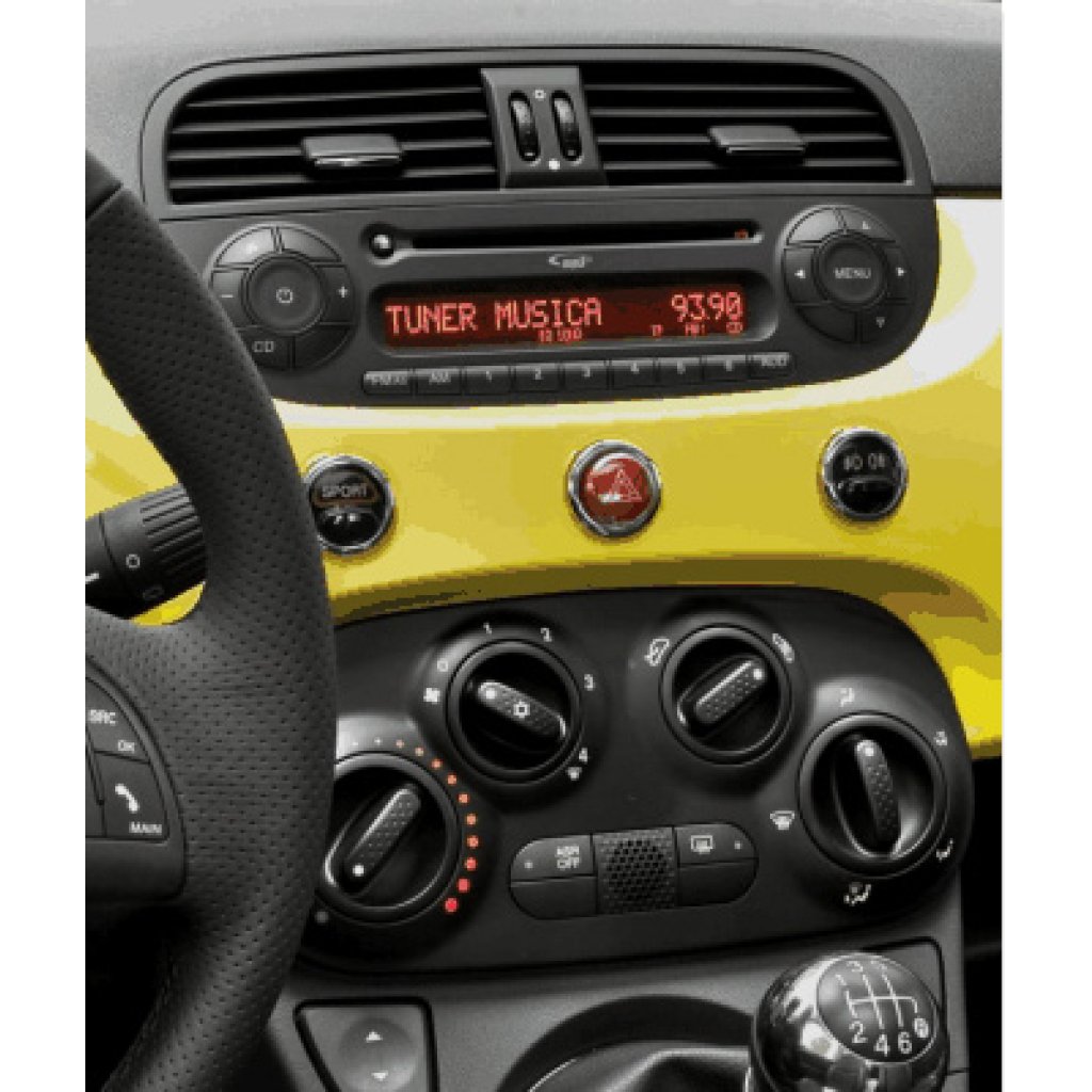 2DIN redukce pro Fiat 500 10/2007- černá matná