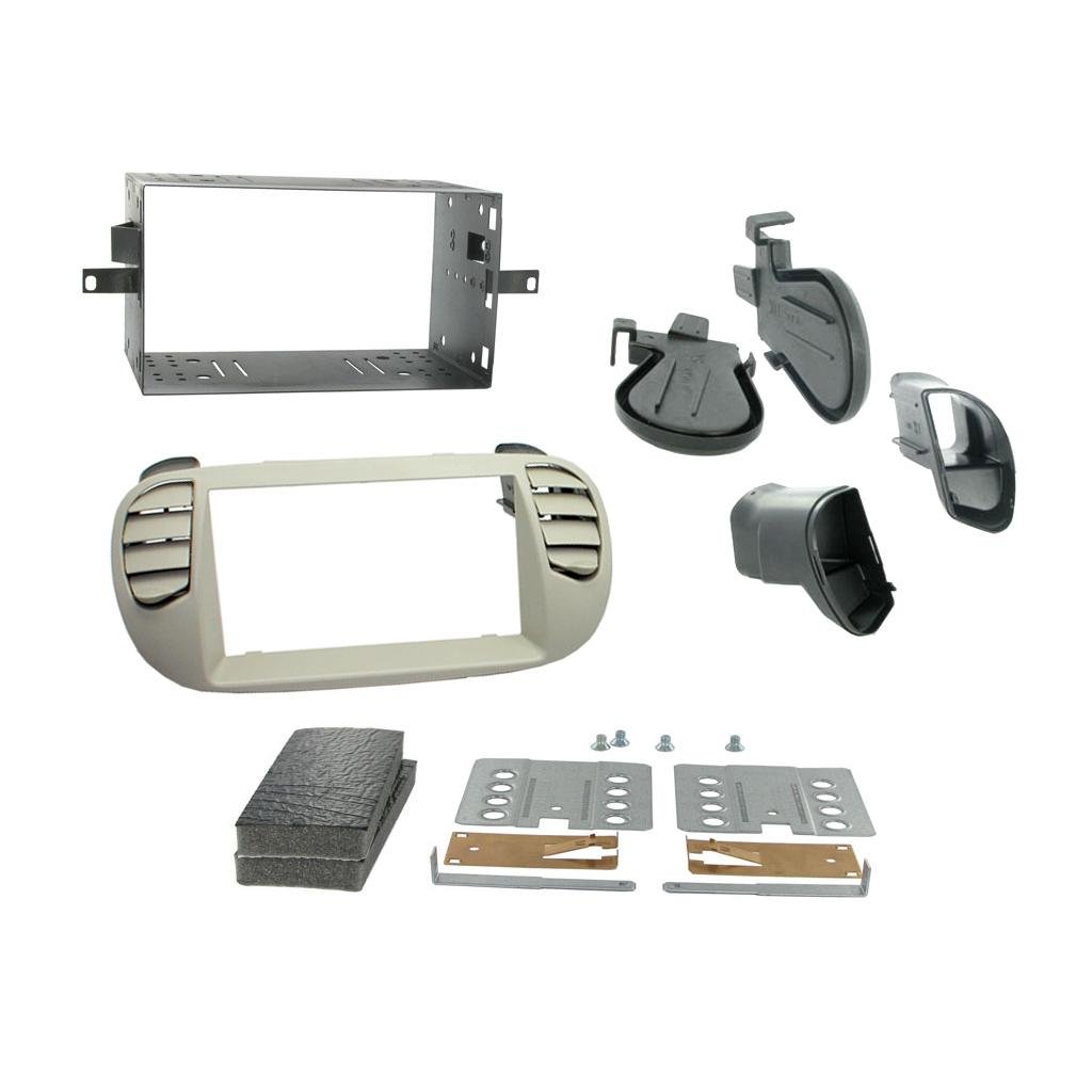 2DIN redukce pro Fiat 500 10/2007- perleťově šedá