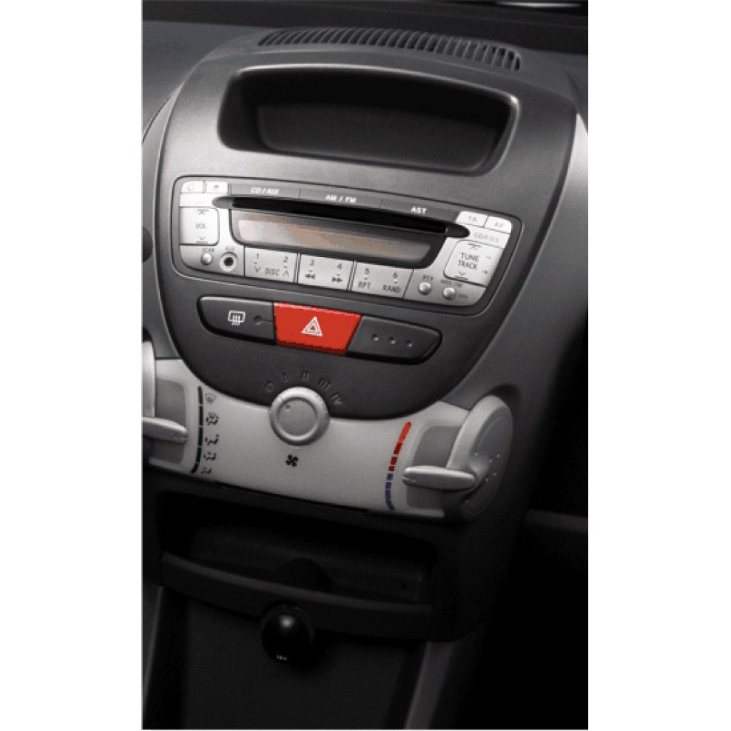 2DIN redukce pro Peugeot 107, Toyota Aygo, Citroën C1 2005-2014 černá
