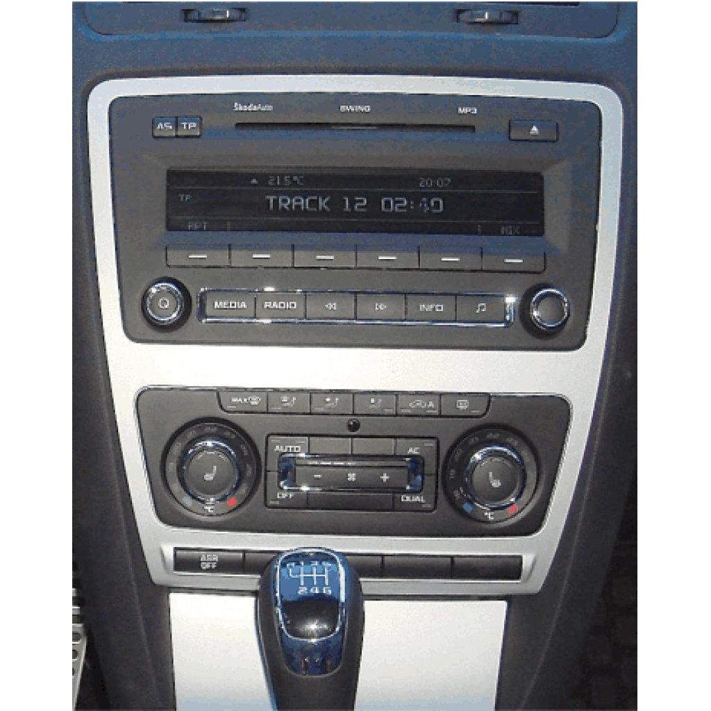 2DIN redukce pro Škoda Octavia 2009-2013 s Clima šedý