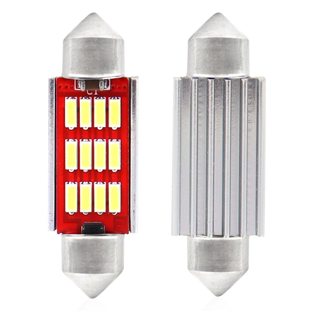 2x Dioda LED 12/24V, 12xSMD 4014 Festoon, C5W C10W C3W (SUFIT) 39mm, CANBUS, bílá, 01290