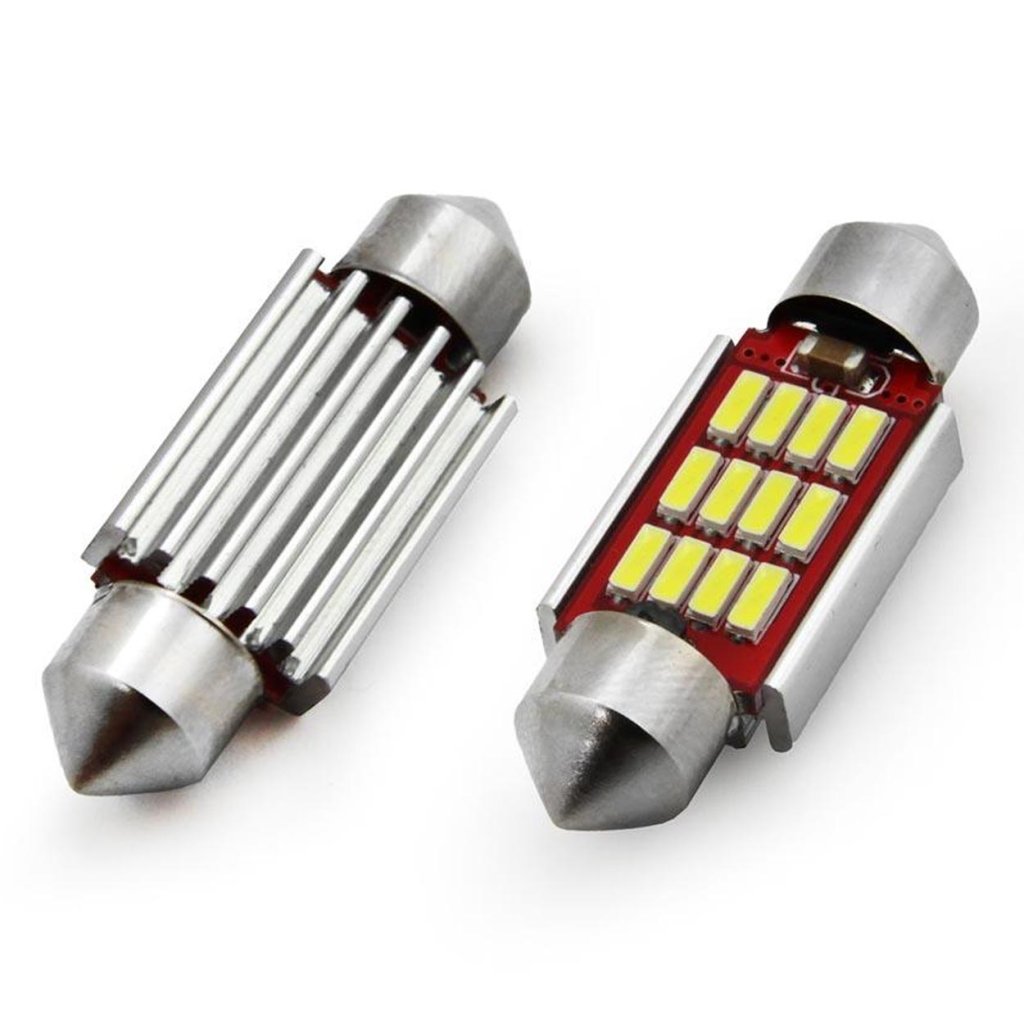 2x Dioda LED 12/24V, 12xSMD 4014 Festoon, C5W C10W C3W (SUFIT) 39mm, CANBUS, bílá, 01290