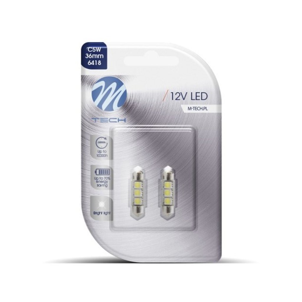 2x Dioda LED L310 - C5W 36mm 3xSMD5050 CANBUS bílá LB310W, 51053