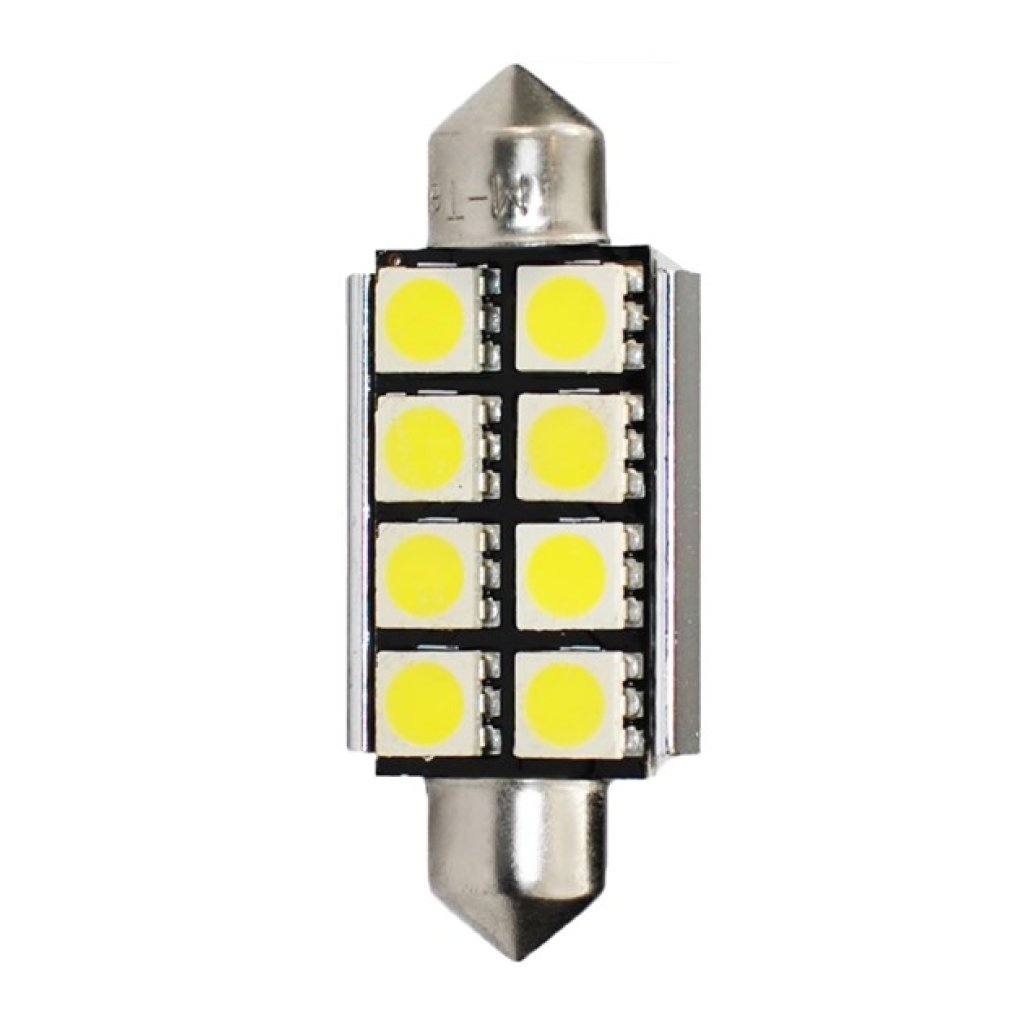 2x Dioda LED LB327W-C5W 41mm 8xSMD5050 Rad CANBUS Bílá, 51095
