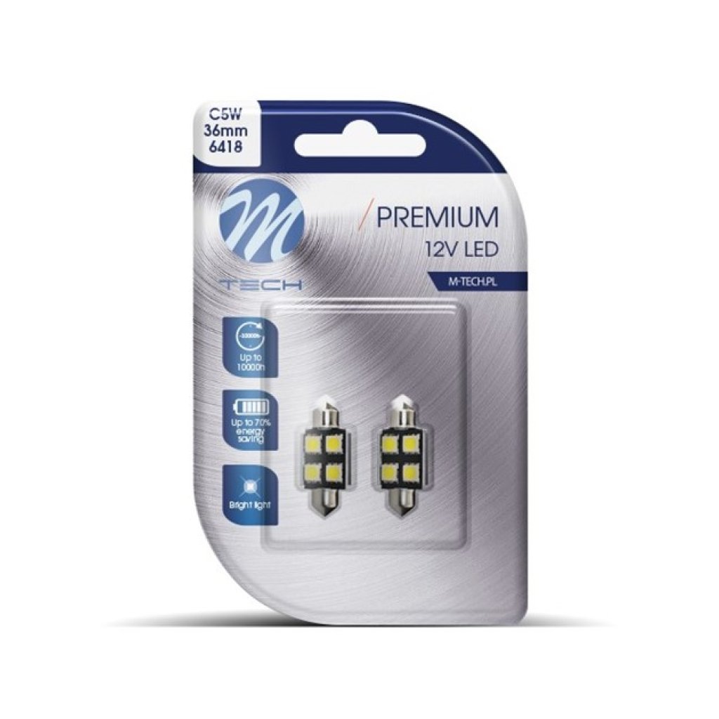 2x Dioda LED LB328W-C5W 36mm 4xSMD5050 Rad CANBUS Bílá 51049