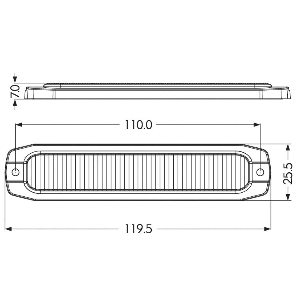 2x PROFI SLIM výstražné LED světlo vnější, červené+modré, 12-24V, ECE R65