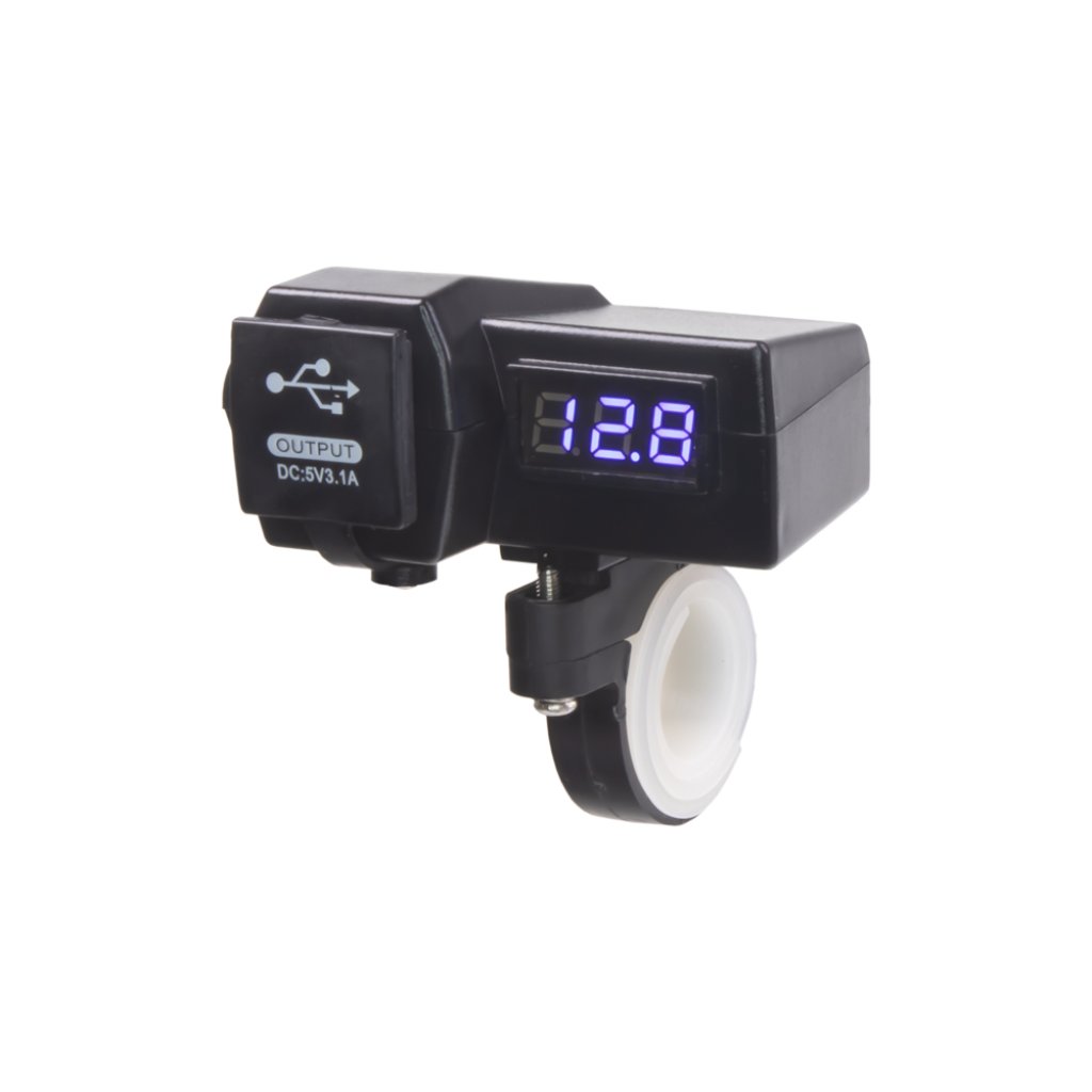 2x USB nabíječka s voltmetrem na motocykl