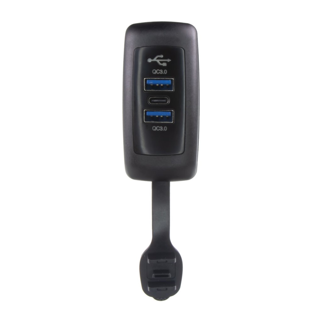 2x USB QC3.0 + USB-C PD3.0 zásuvka 12/24V, montáž na povrch