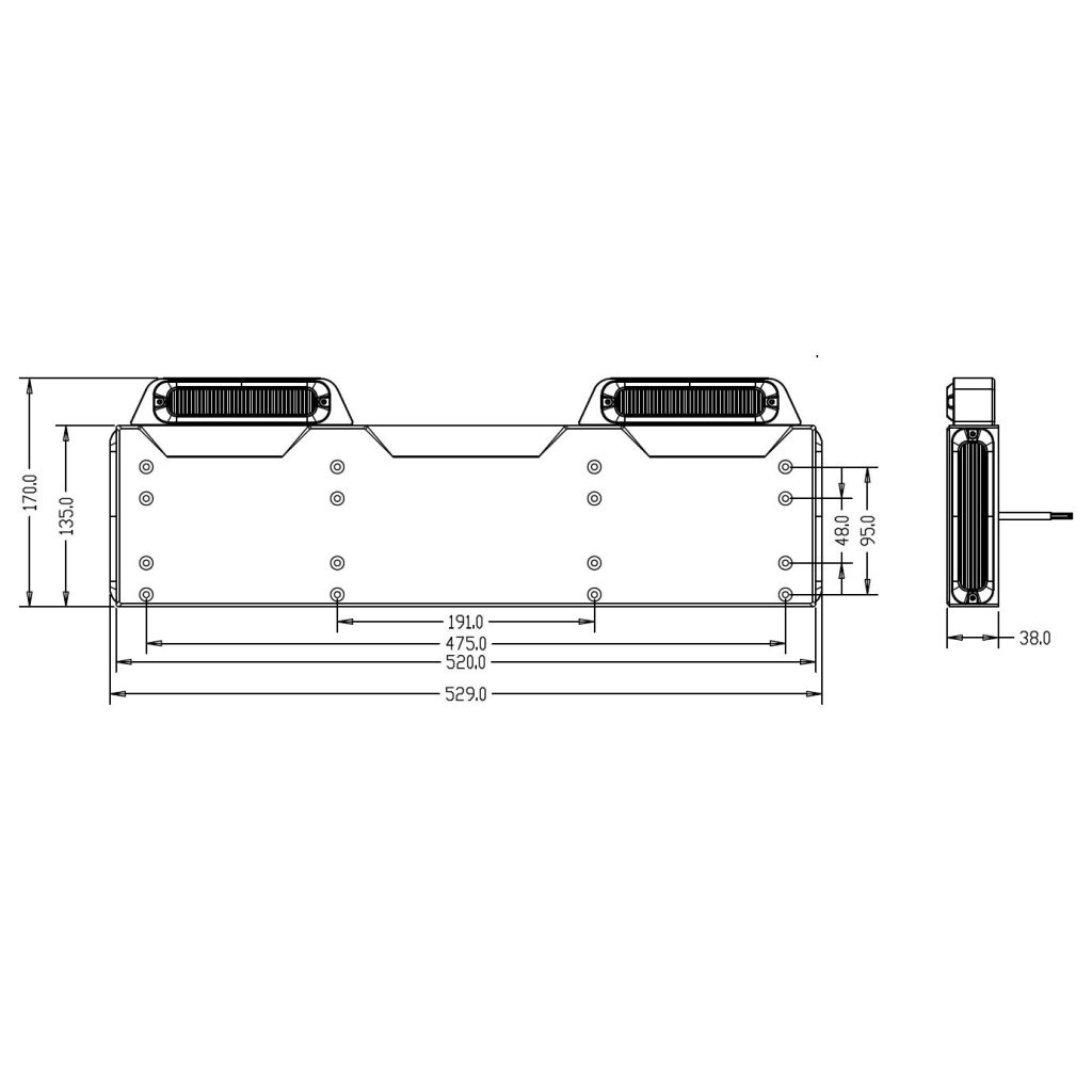 4x PREDATOR 6x4W LED pod SPZ, 12-24V, oranžový, ECE R65