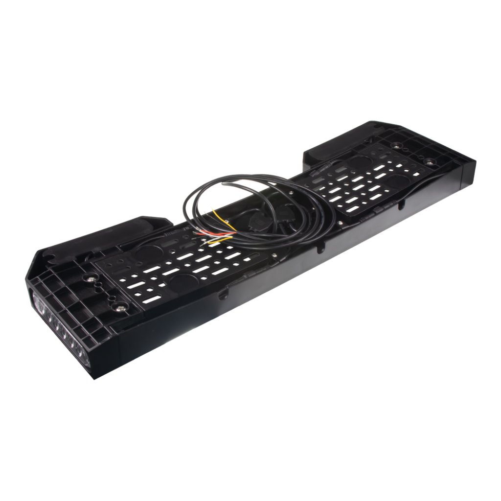 4x PREDATOR 6x4W LED pod SPZ, 12-24V, prohnutové, oranžové, ECE R65