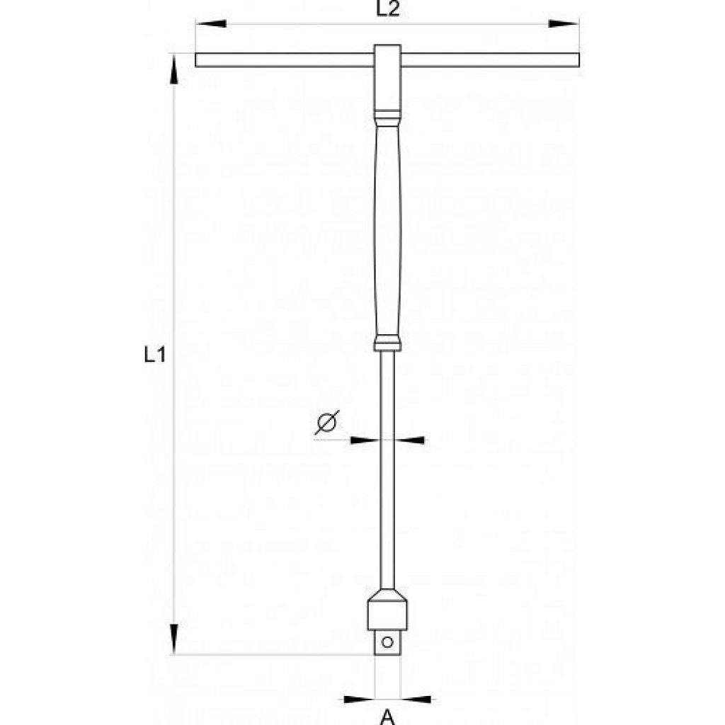Adaptér 1/2" (12,7 mm) typ "T" s rukojetí