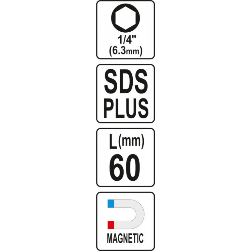Adaptér do vrtačky SDS+ HEX 1/4" - YT-04690