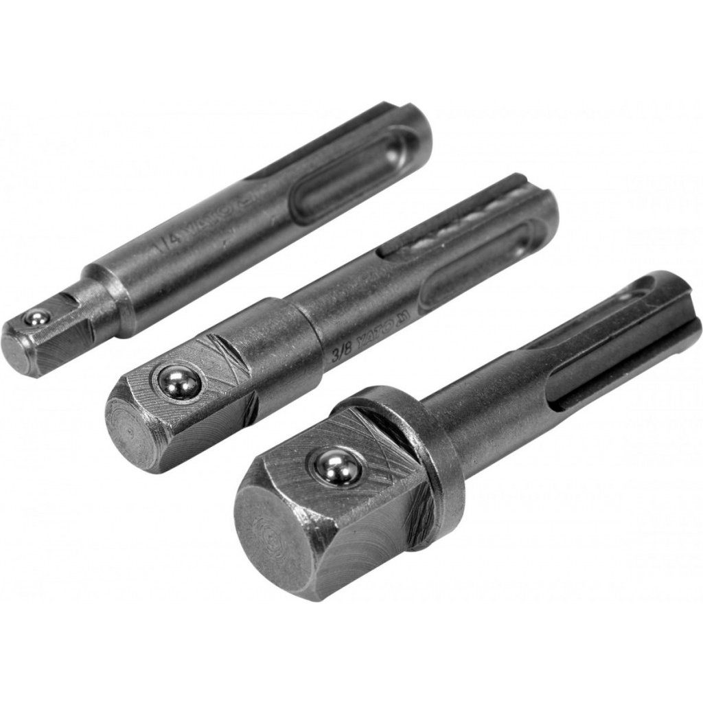 Adaptéry do vrtačky SDS+ na 1/4", 3/8", 1/2" (sada 3ks) - YT-04686