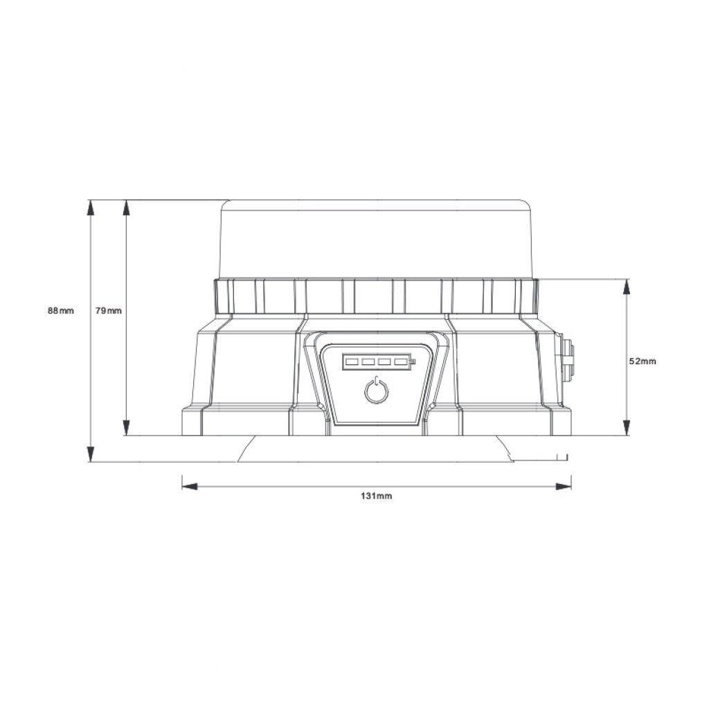 AKU LED maják, 12x3W oranžový, dálkové ovládání, magnet, ECE R10, R65