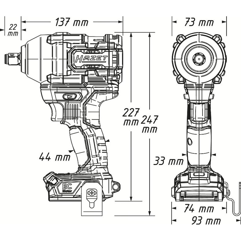 Aku rázový utahovák 950 Nm, 1,2", Hazet - 9512-950