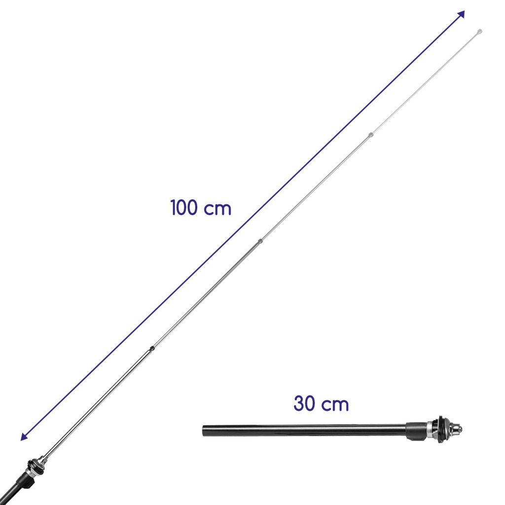 Anténa do blatníku 12V chrom, 531000